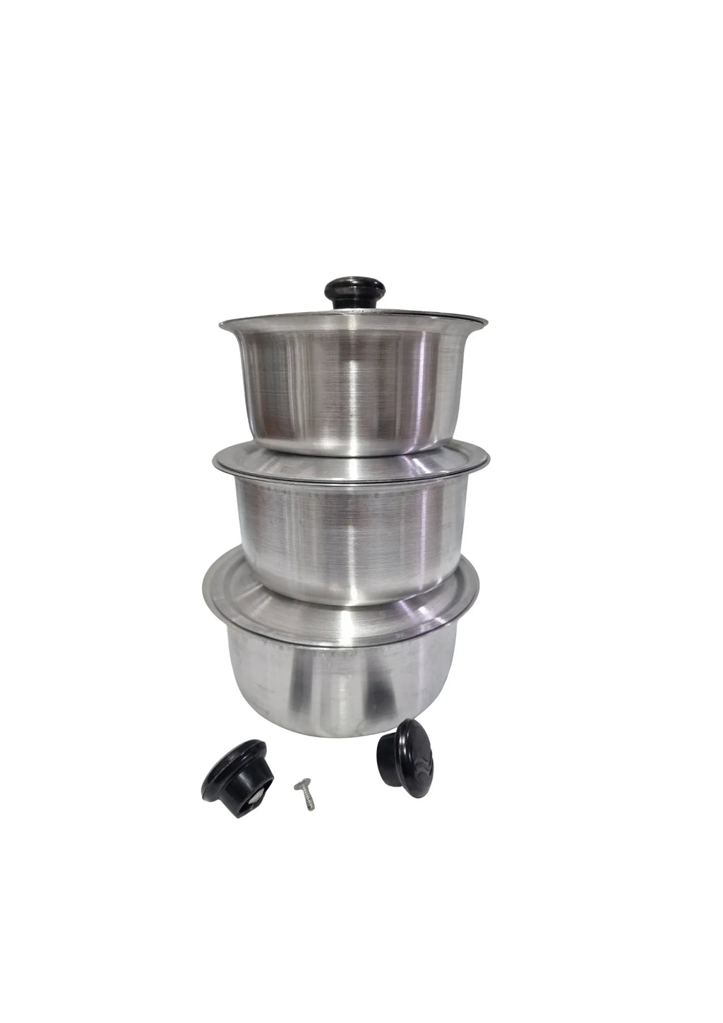 Aluminum Cooking Pot Set (3 Pcs) with Lids –