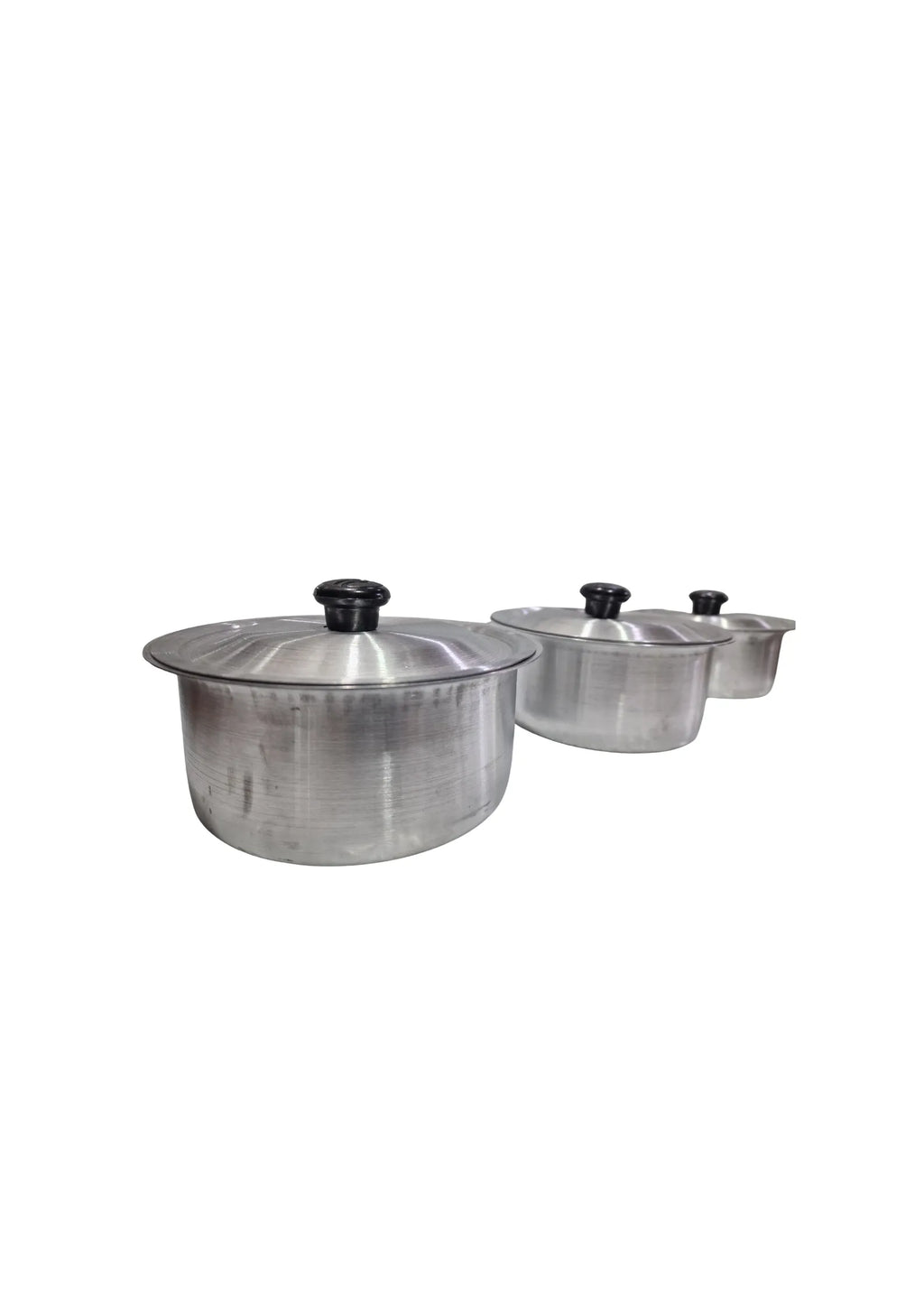 Aluminum Cooking Pot Set (3 Pcs) with Lids –