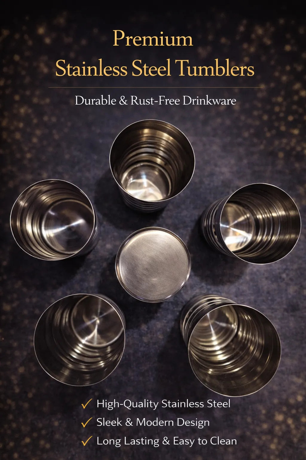 350ml Steel Glass Set- Design two