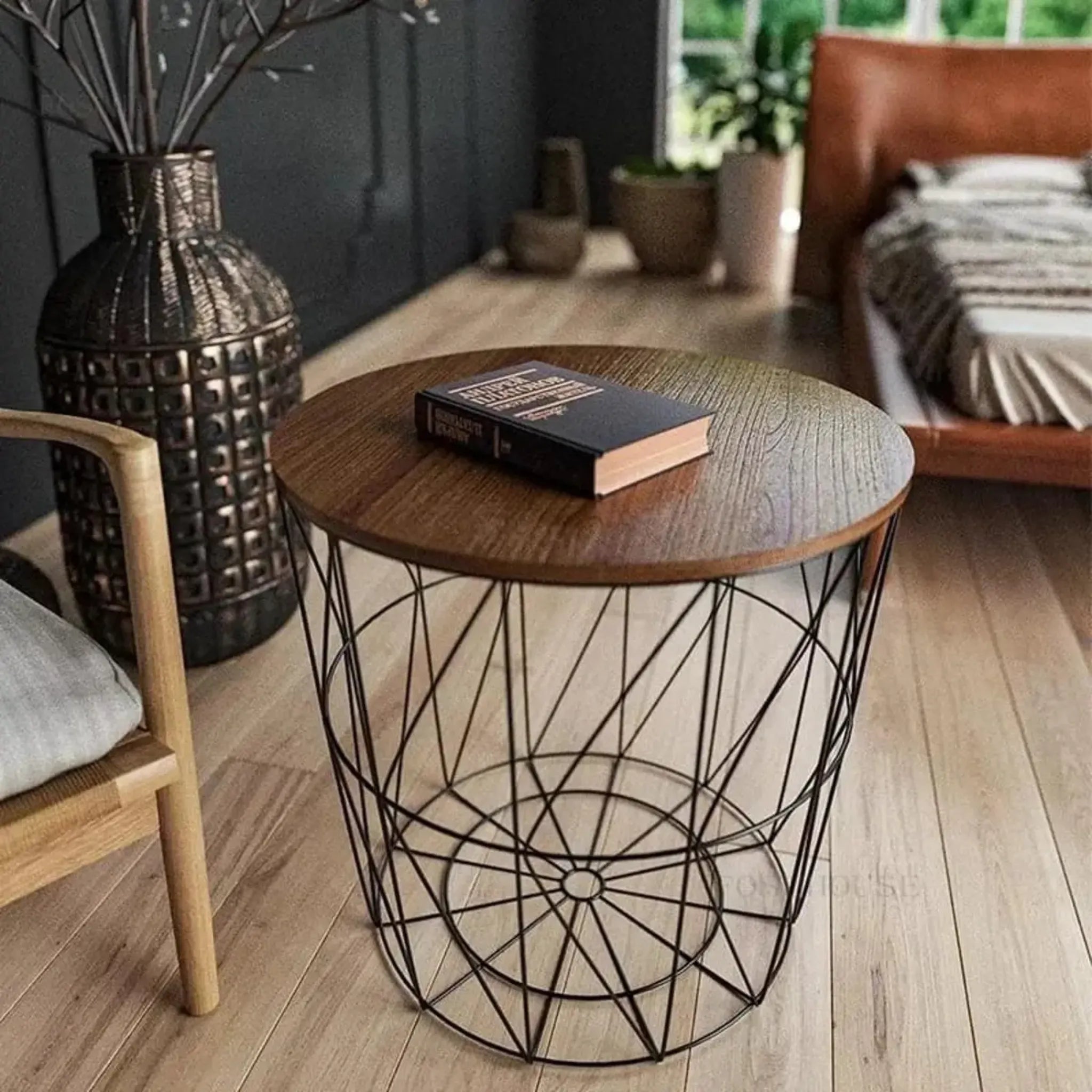 Portable Coffee Table & Bin