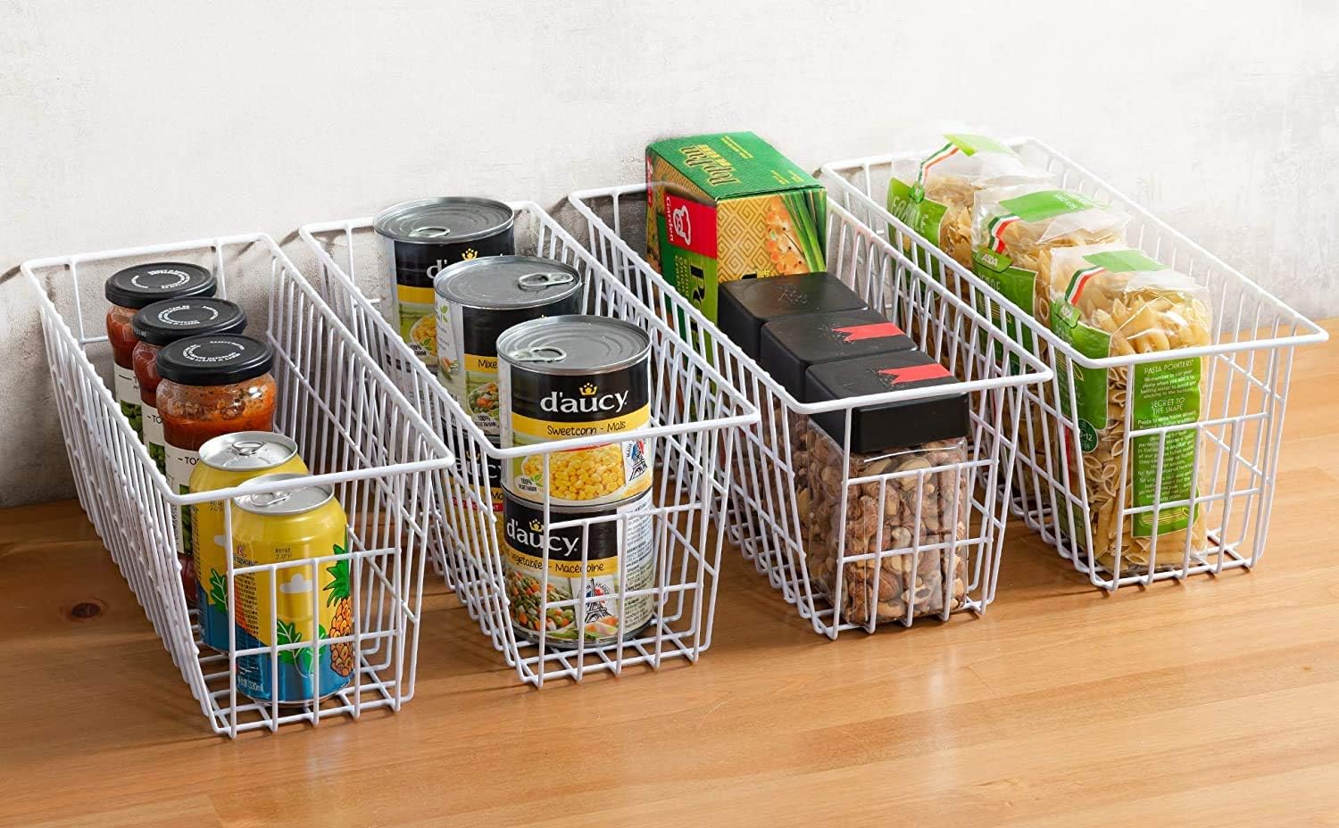 Metal Wire Storage Organizer Bin with Handles