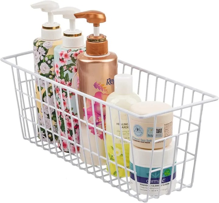 Metal Wire Storage Organizer Bin with Handles - Image 4